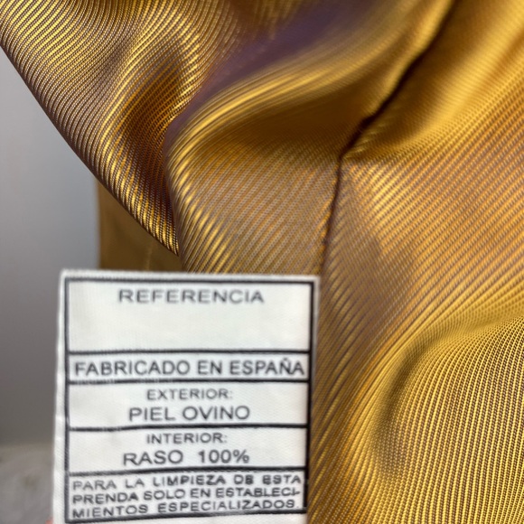 Vintage Sheepskin Piel Ovina Leather Jacket Car Coat Sevilla Spain Butter Soft - Picture 10 of 16